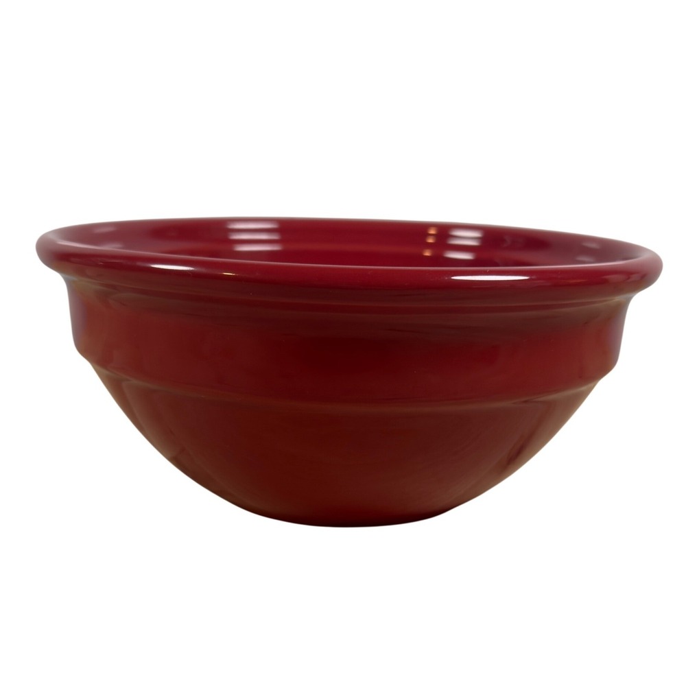 Emile Henry France Red Ceramic Mixing Bowl 8 Inch Round Stoneware 34.20